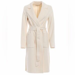 MICHAEL Michael Kors Cream Belted Long Coat